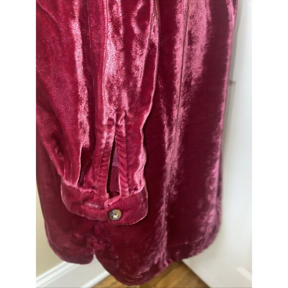 Anthropologie Velvet Midi Dress in Rich Burgundy - Picture 9 of 13